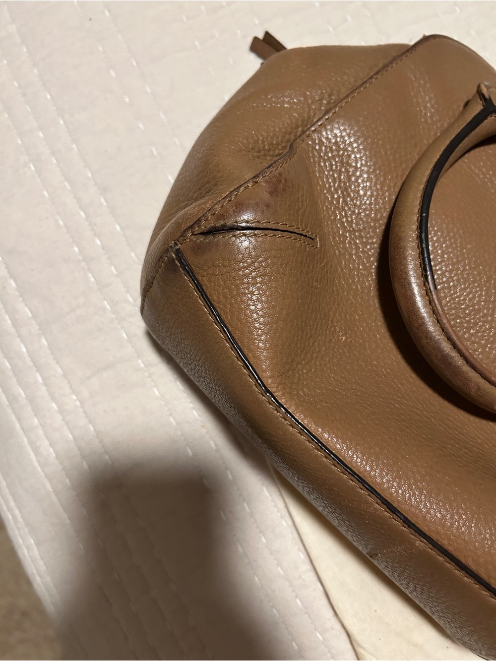 Tory Burch Brown Pebbled Leather Satchel Crossbody Bag - Picture 4 of 8
